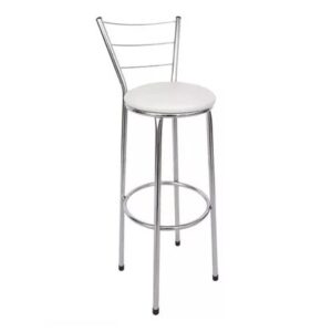 Banqueta BRANCO CROMO 32x40x89cm